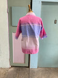 80-90's Pink & Violet pastel tie-dye Hawaiian shirt