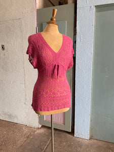 Y2K Fuchsia knit tunic top