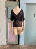 Y2K Black sheer capelet top