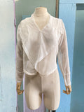 Victorian cotton gauzy sheer ruffle blouse