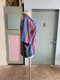 70's purple blue striped tunic top