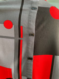 Y2K Red, Black and Gray Geo Shaped color block shirt