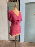 Y2K Fuchsia knit tunic top