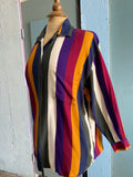 90's striped purple yellow long sleeve shirt