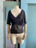 Y2K Black sheer capelet top