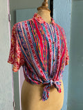 90's boho short sleeve shirt