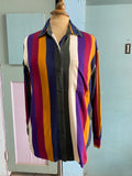 90's striped purple yellow long sleeve shirt