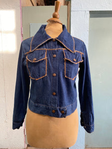 60-70's cropped denim jacket