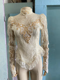 Ivory laced Victorian bridal style top