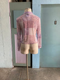 Y2K sheer violet floral patchwork long sleeve top