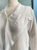 Victorian cotton gauzy sheer ruffle blouse