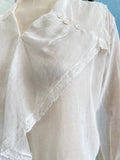 Victorian cotton gauzy sheer ruffle blouse