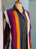 90's striped purple yellow long sleeve shirt