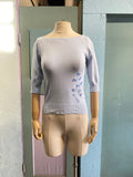 Y2K baby blue knit sweater top