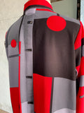 Y2K Red, Black and Gray Geo Shaped color block shirt