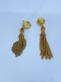 80-90's Gold Tassel clip on earrings