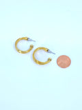 80-90's half hoop gold tone pierced earrings