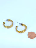 80-90's half hoop gold tone pierced earrings