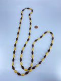 70-80's Vintage brown and yellow long beaded necklace