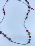 Hippie vintage glass beaded hand made necklace.