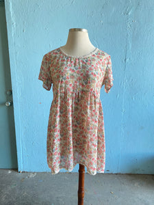 90's Sheer floral baby doll dress