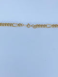 Long gold necklace with purple