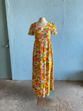 70's Psychedelic floral maxi dress