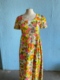 70's Psychedelic floral maxi dress