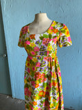 70's Psychedelic floral maxi dress