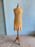 60-70's Marigold & black mod dress