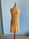 60-70's Marigold & black mod dress