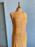 60-70's Marigold & black mod dress