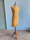 60-70's Marigold & black mod dress