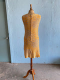 60-70's Marigold & black mod dress