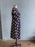 60's Lane Bryant Navy & white daisy mod plus size dress