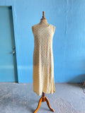 90's Ivory polka dot dress