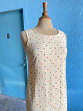 90's Ivory polka dot dress