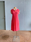 70's Pink terry cloth beach zipper dress