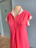 70's Pink terry cloth beach zipper dress