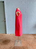 70's Pink terry cloth beach zipper dress