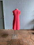 70's Pink terry cloth beach zipper dress