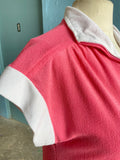 70's Pink terry cloth beach zipper dress