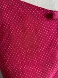Y2K Ann Taylor Hot pink polka dot silk bias cut dress