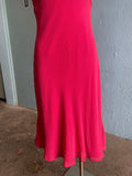 Y2K Ann Taylor Hot pink polka dot silk bias cut dress