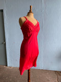 60-70's Red laced slip dress