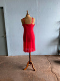 60-70's Red laced slip dress