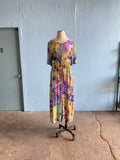 90's Purple & Yellow tie-dye plus size jumpsuit