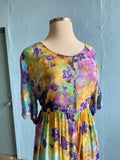 90's Purple & Yellow tie-dye plus size jumpsuit