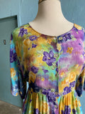 90's Purple & Yellow tie-dye plus size jumpsuit