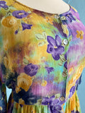 90's Purple & Yellow tie-dye plus size jumpsuit